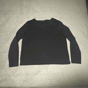 𝅺MASSIMO Dutti black sweatshirt with lace detail at shoulders size large GUC